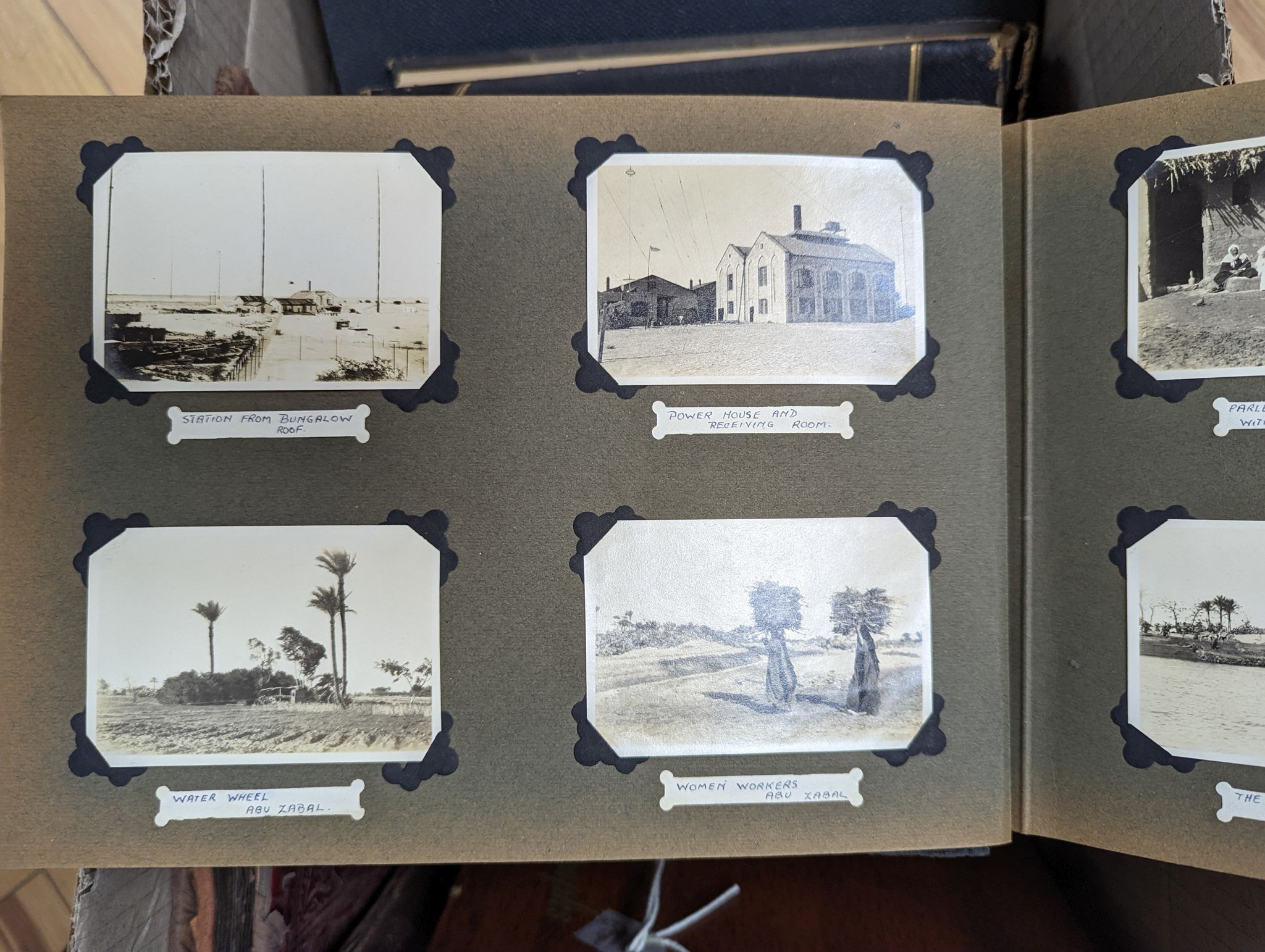 Holy Land - a collection of early 20th century photographs contained in a green velvet covered album with silver thread decoration and various other photograph albums